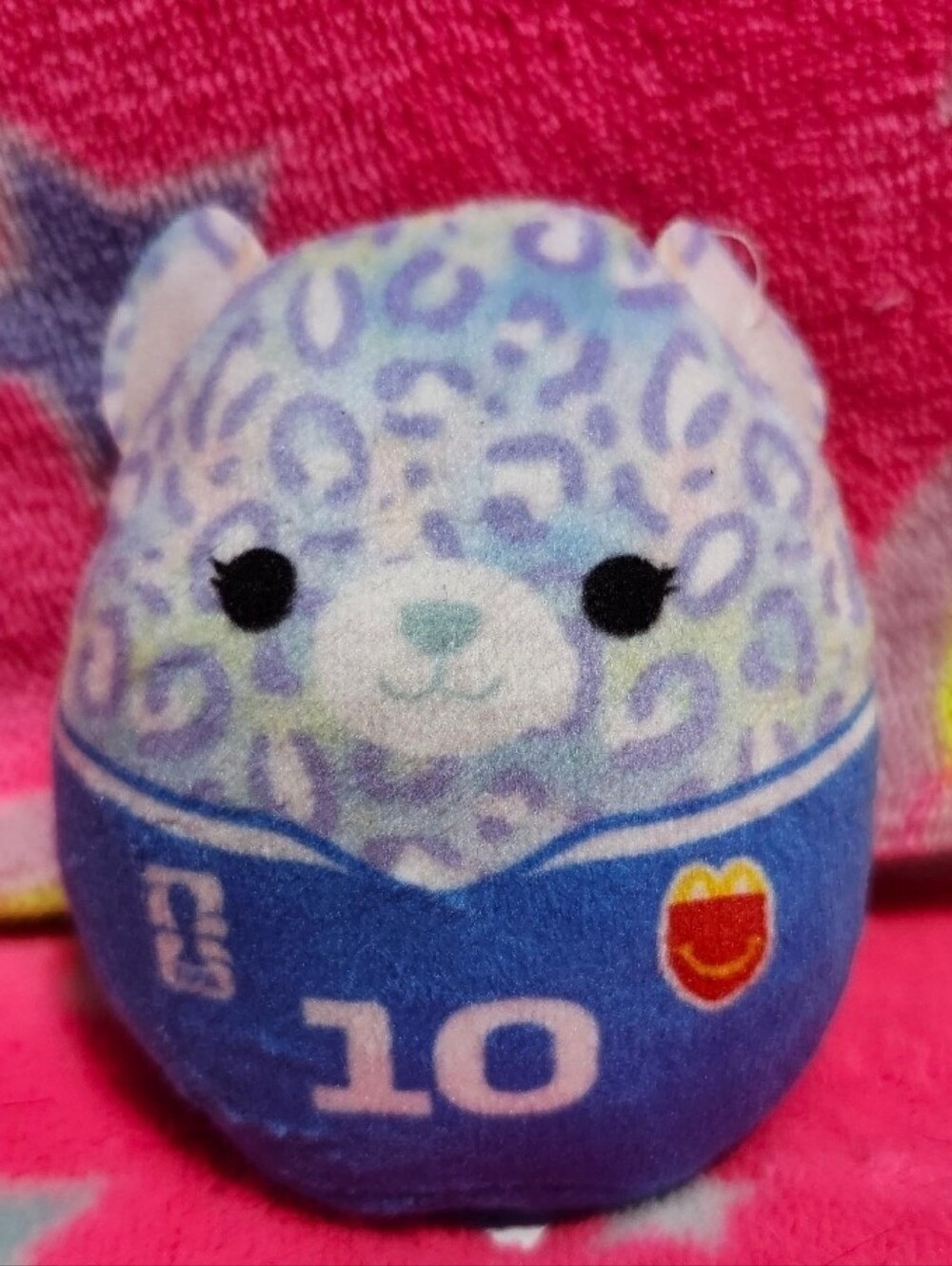 Squishmallows McDonald's World Cup 2026 Lindsay blue leopard plush toy